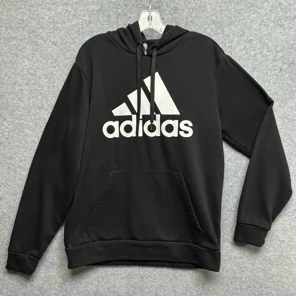 Adidas Golf Mens Hoodie M Black Climawarm Sweatshirt Fleece Pullover‎ Drawstring